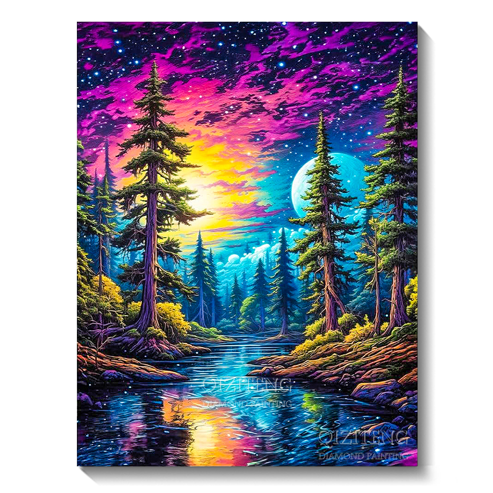 Embroidery Kit Set - unframe 5D Diamond Art Painting Aurora