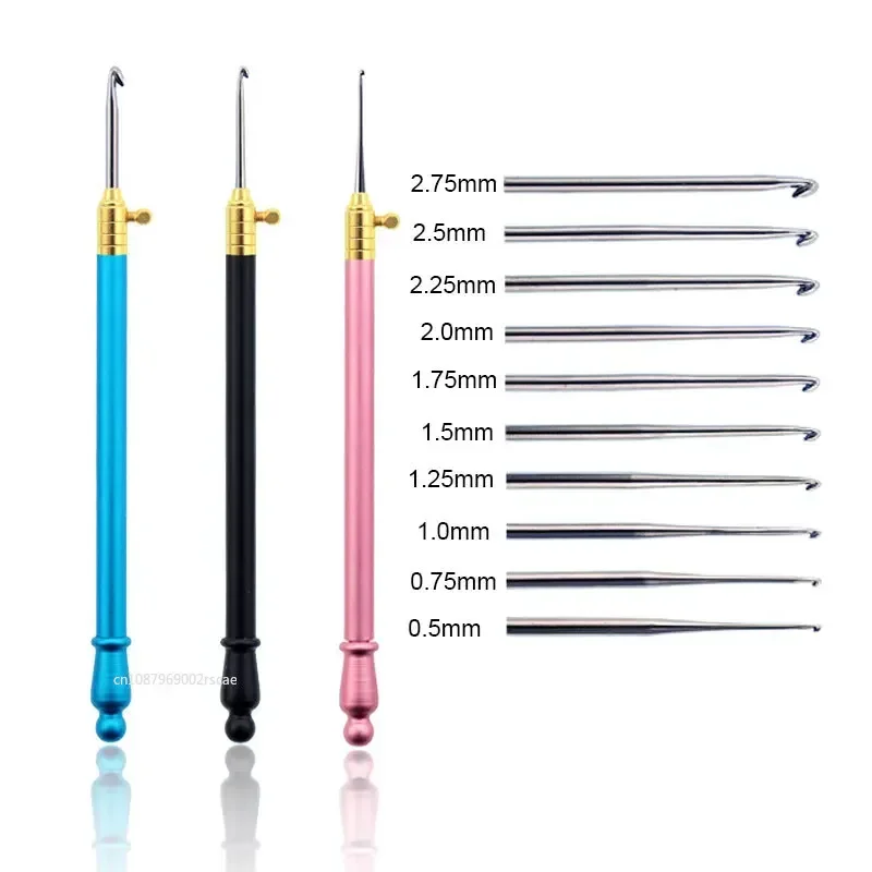 Embroidery Needle - 11Pcs/Set Interchangeable Crochet Hooks with 10