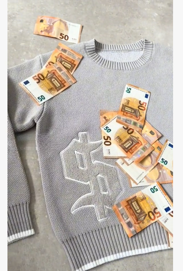 Embroidery Font - Harajuku Casual gold Sweaters Round Neck