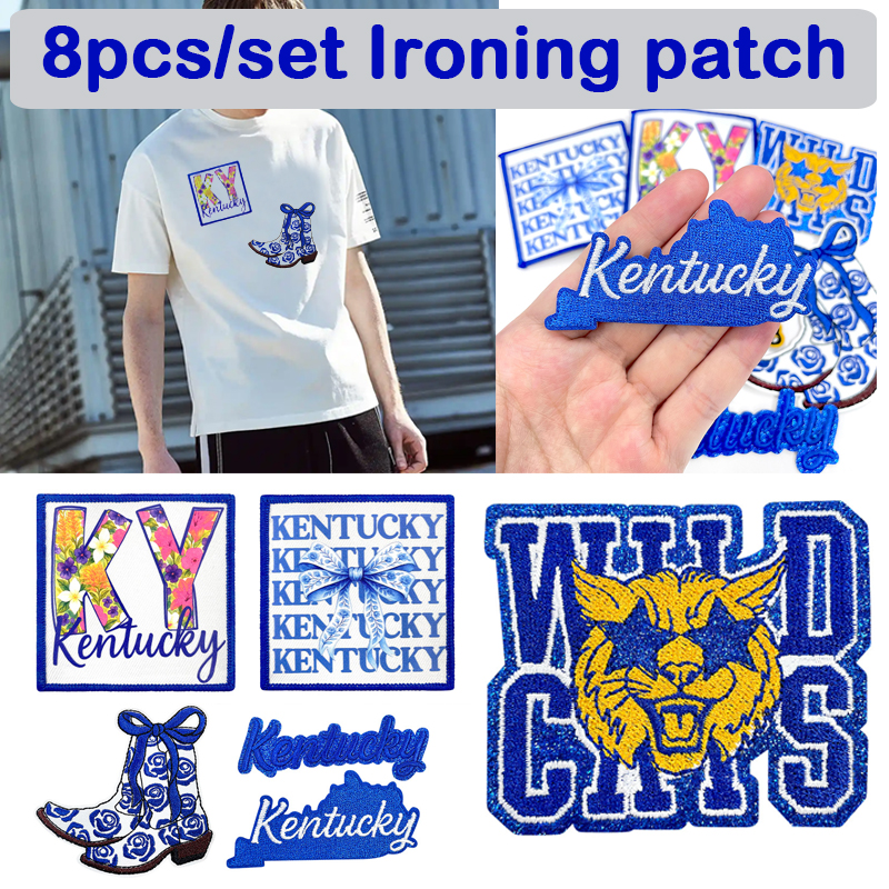 Embroidery University - 8pcs/set University Print Ironing Patches Bows