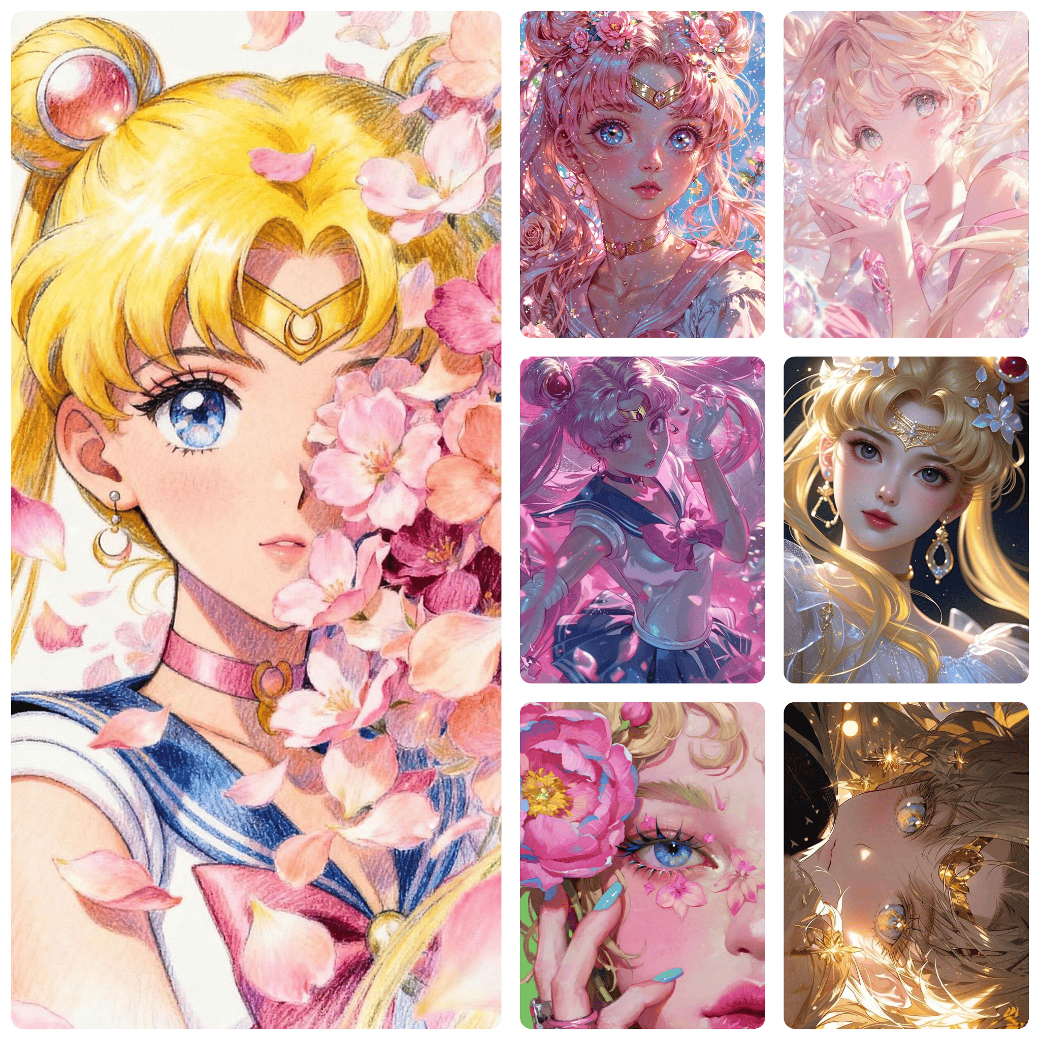Embroidery Translate - Kawaii Sailor Moon Oil Painting By