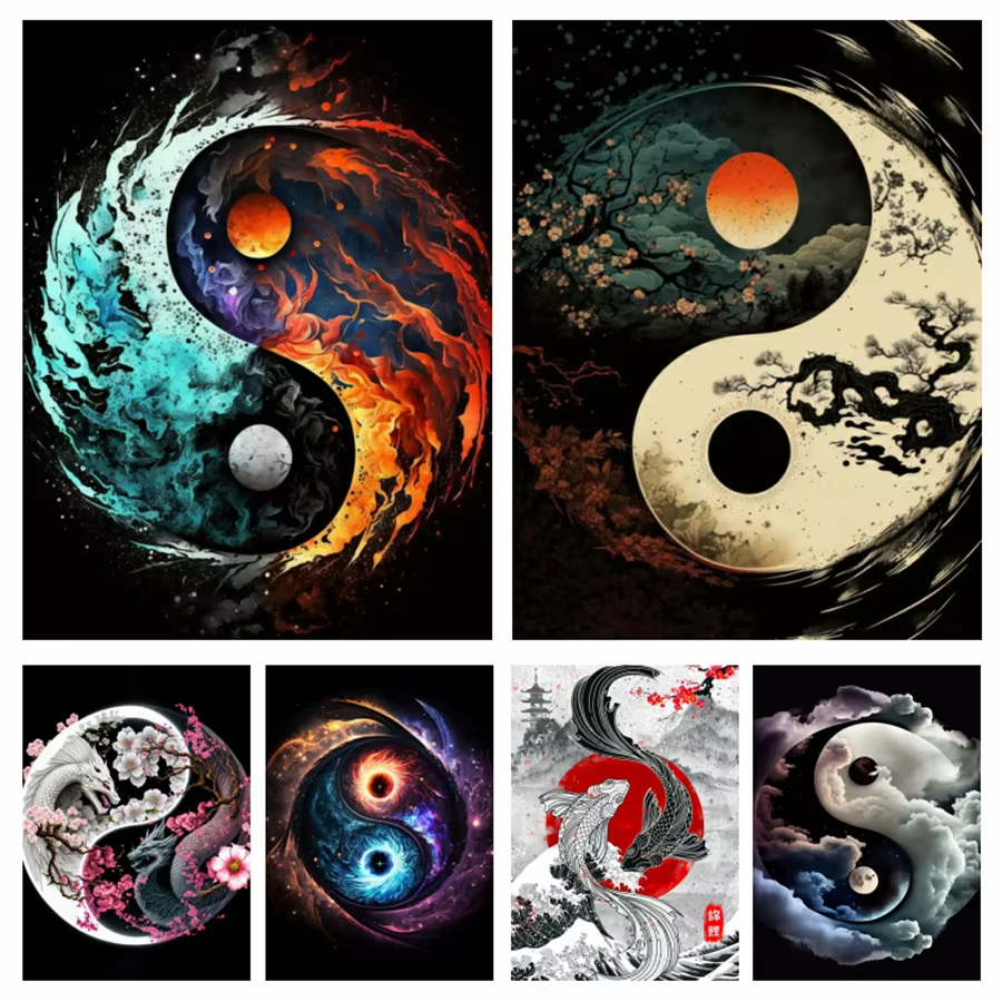 Embroidery Free Pattern - 1PC frameless Yin Yang Tree 5D