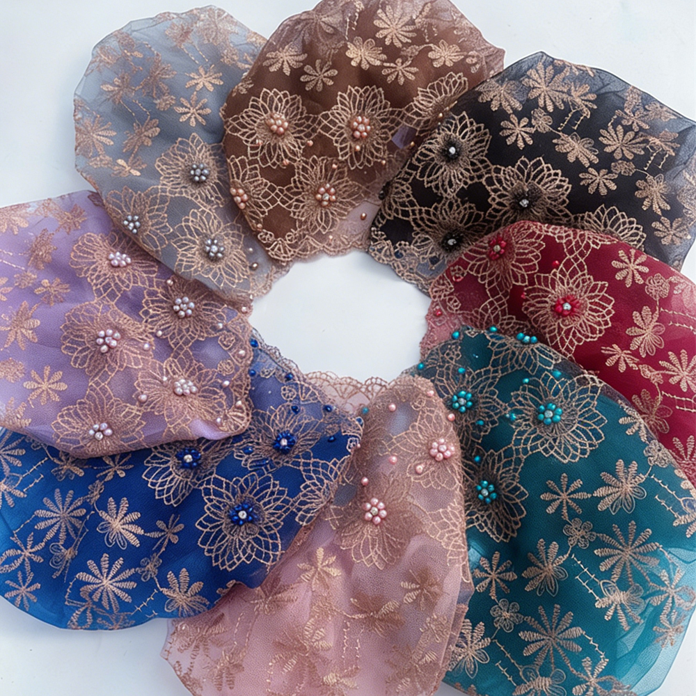 Embroidery Hat Machine - Women Stylish Headscarf Hat Embroidered Beaded