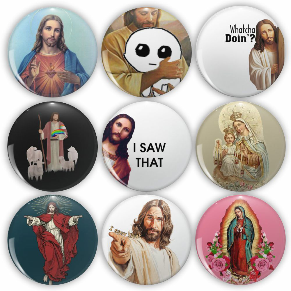 Embroidery Letter M - Jesus I Saw That Tinplate Pins
