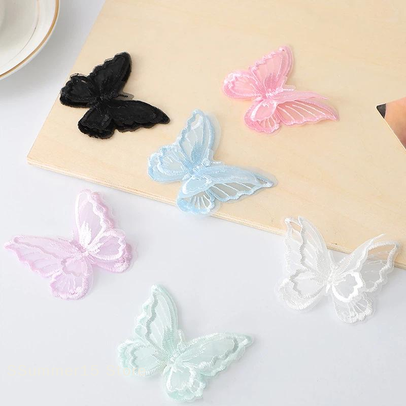 Embroidery Abaya - 【R】10Pcs Embroidery Lace Butterfly Sew Iron