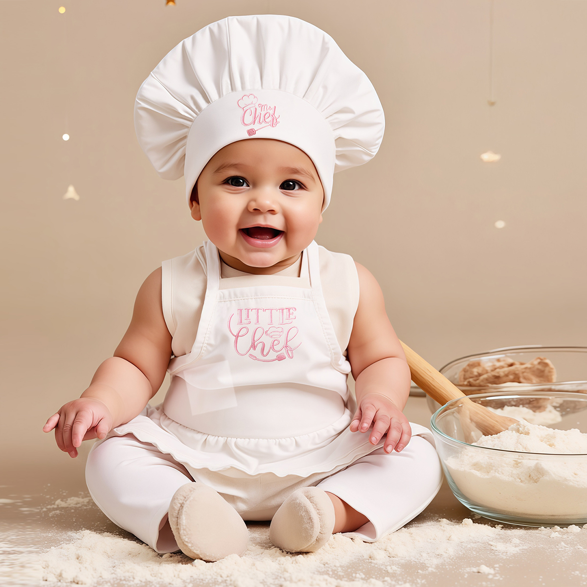 Embroidery Font - Ylsteed 2Pcs Set Newborn Girl Chef