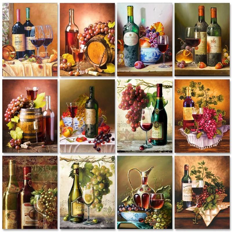 Embroidery Translate - RUOPOTY Wine Painting By Numbers 40x50cm