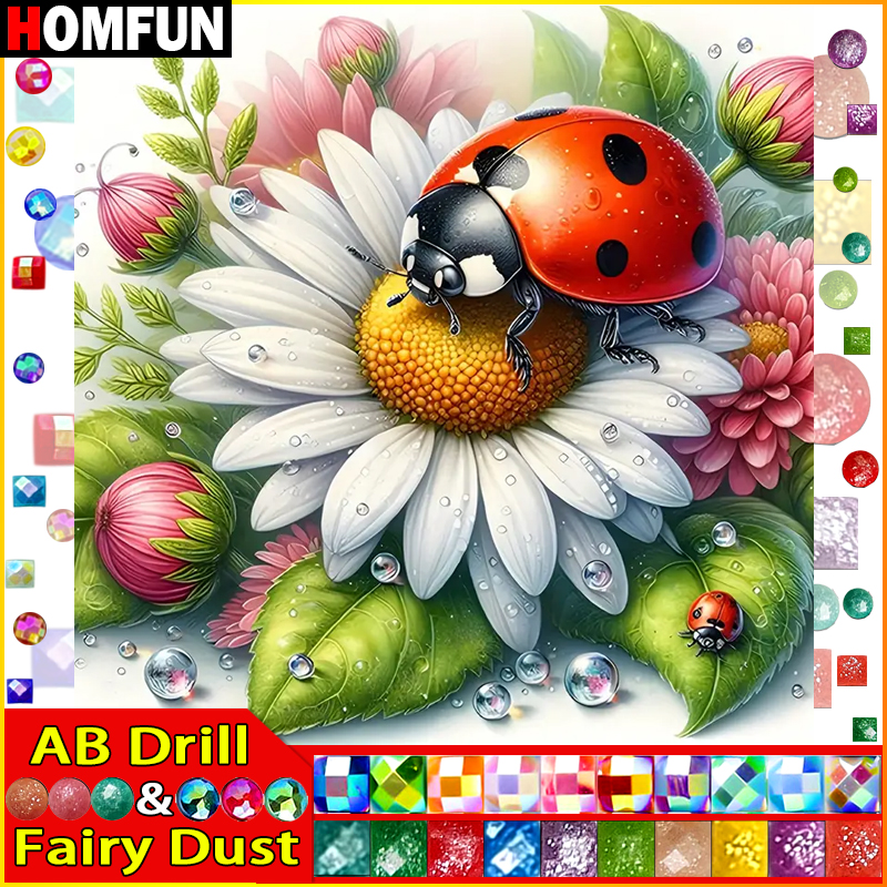 HOMFUN Fairy Dust AB Diamond P - đánh giá và giá Embroidery Lady Bug