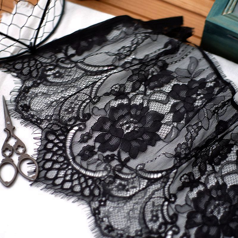 26cm Wide Eyelashes Lace Trim  - đánh giá và giá Embroidery Abaya