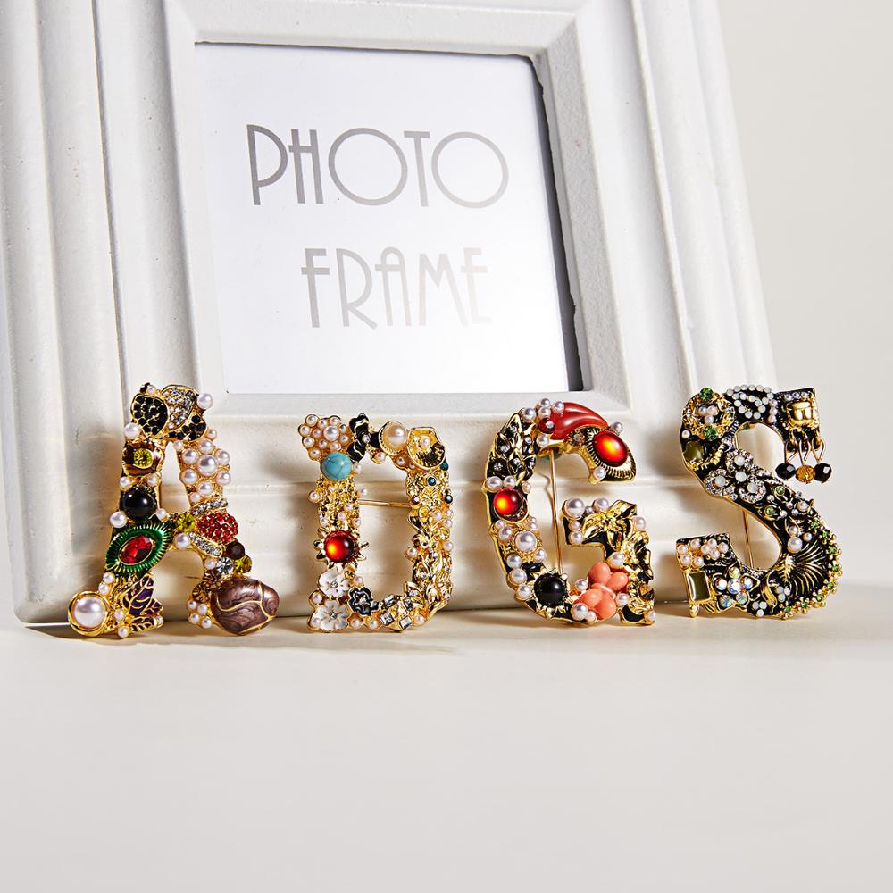 Fashion Enamel Pearl Rhineston - đánh giá và giá Embroidery Letter M