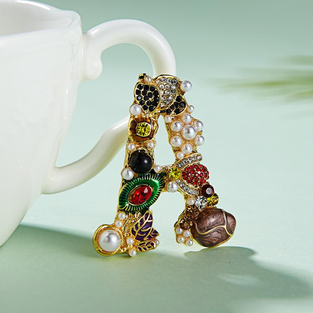 Fashion Enamel Pearl Rhineston - đánh giá và giá Embroidery Letter M