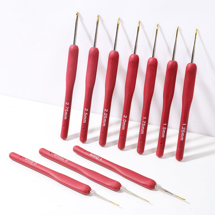 10pcs Red Crochet Set Kit Sili - đánh giá và giá Embroidery Needle