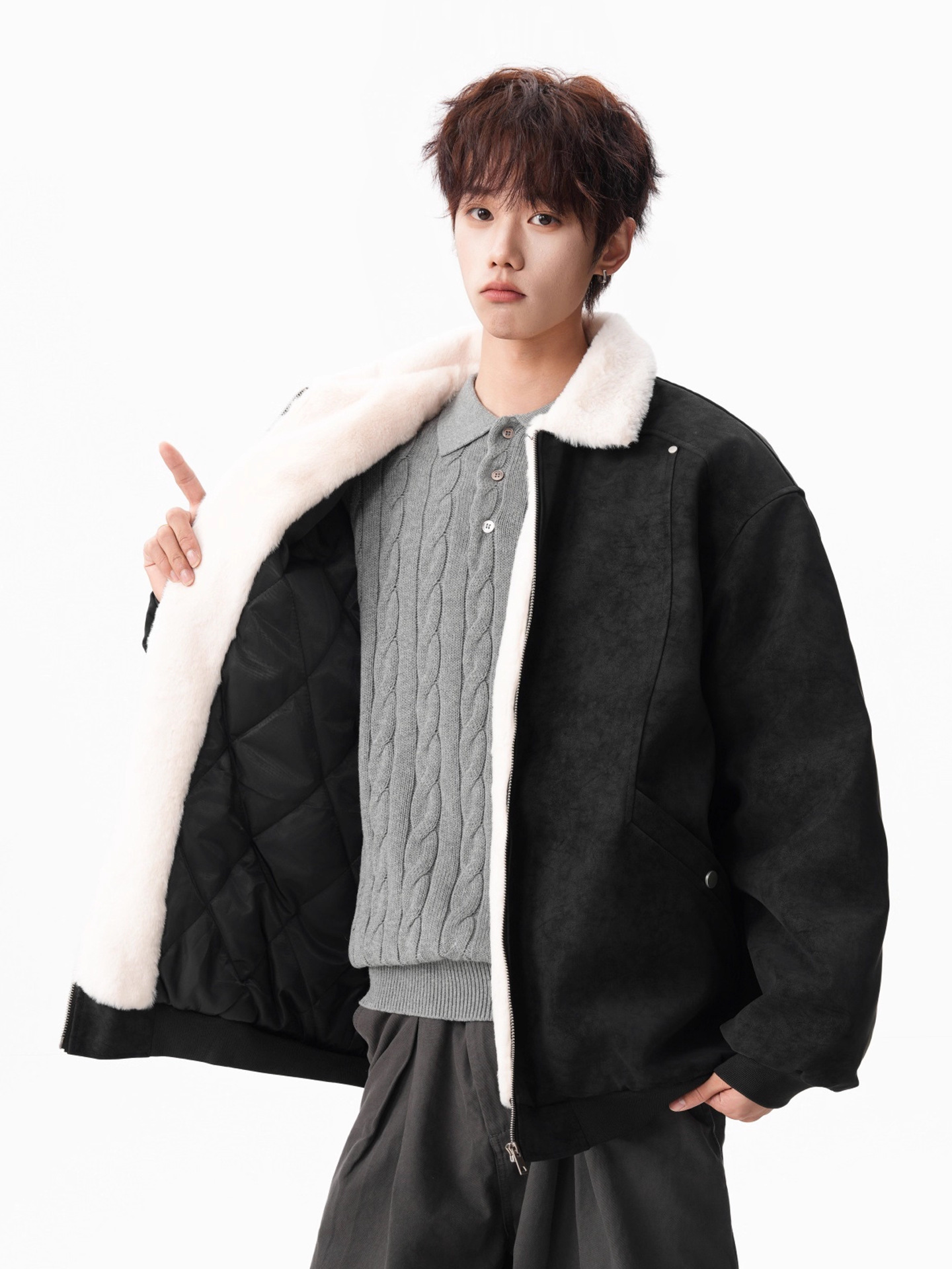 Fur Collar Army Green Jackets  - đánh giá và giá Embroidery University