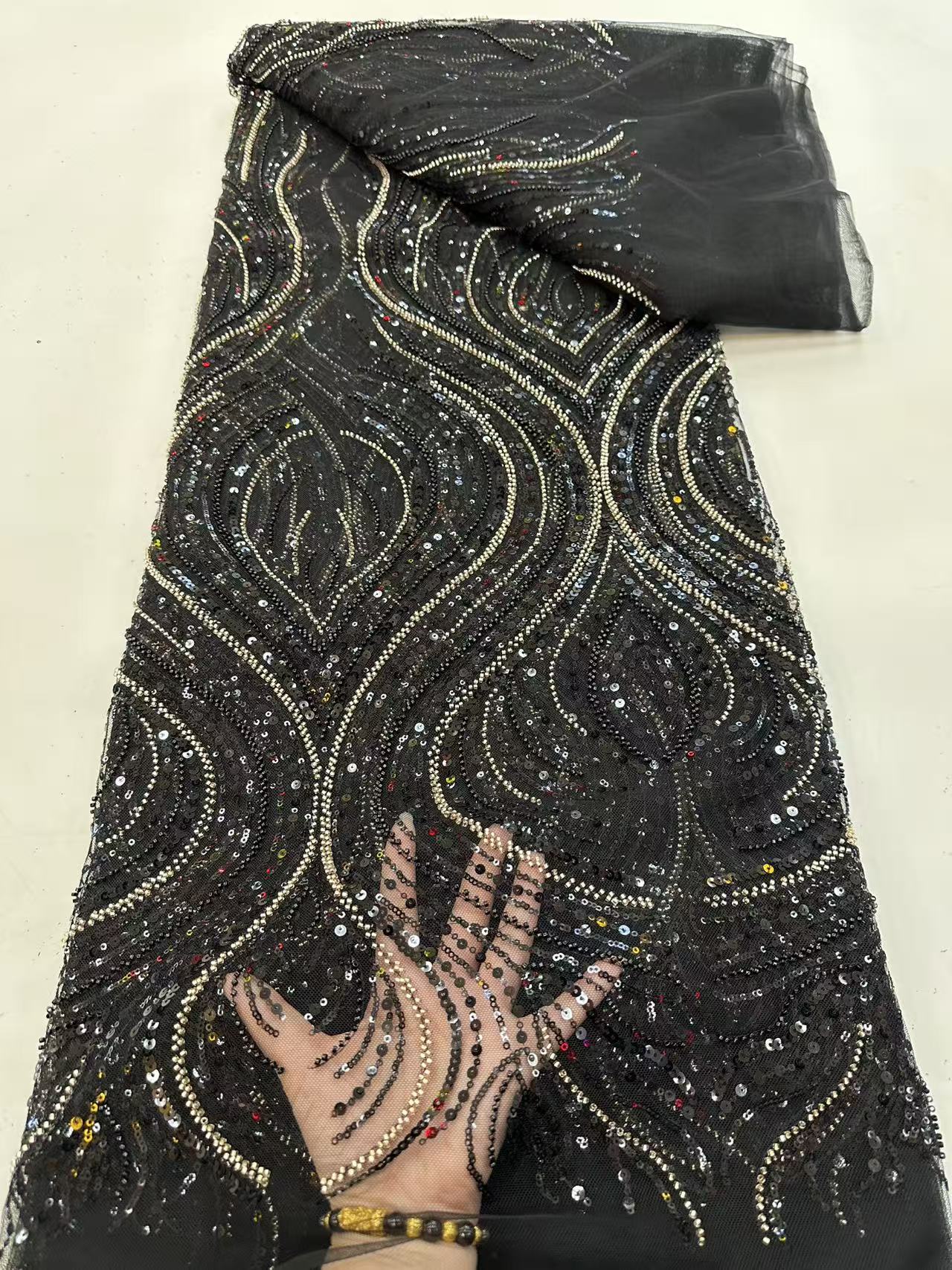 Luxury Red African Beaded Mesh - đánh giá và giá Embroidery Net Dress