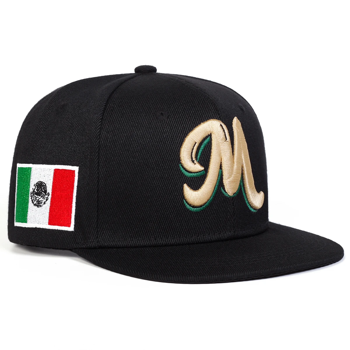 M Letter Embroidered Snapback  - đánh giá và giá Embroidery Hat Machine