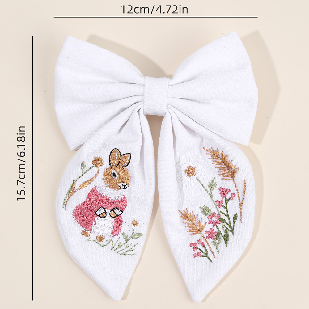 Rabbit Embroidery Bow Hair Cli - đánh giá và giá Embroidery Rabbit