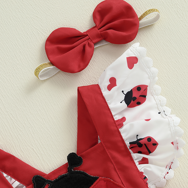 0-18M Newborn Baby Girls Cute  - đánh giá và giá Embroidery Lady Bug