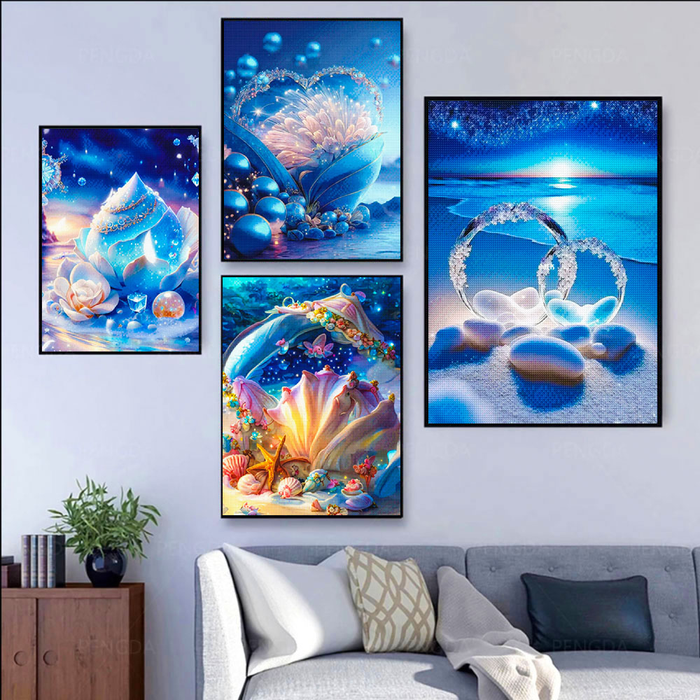5D DIY Seaside Landscape Diamo - đánh giá và giá Embroidery Kit Set