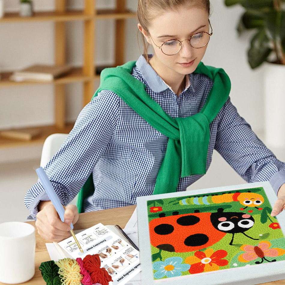 CHENISTORY Punch Needle Kit Ab - đánh giá và giá Embroidery Lady Bug