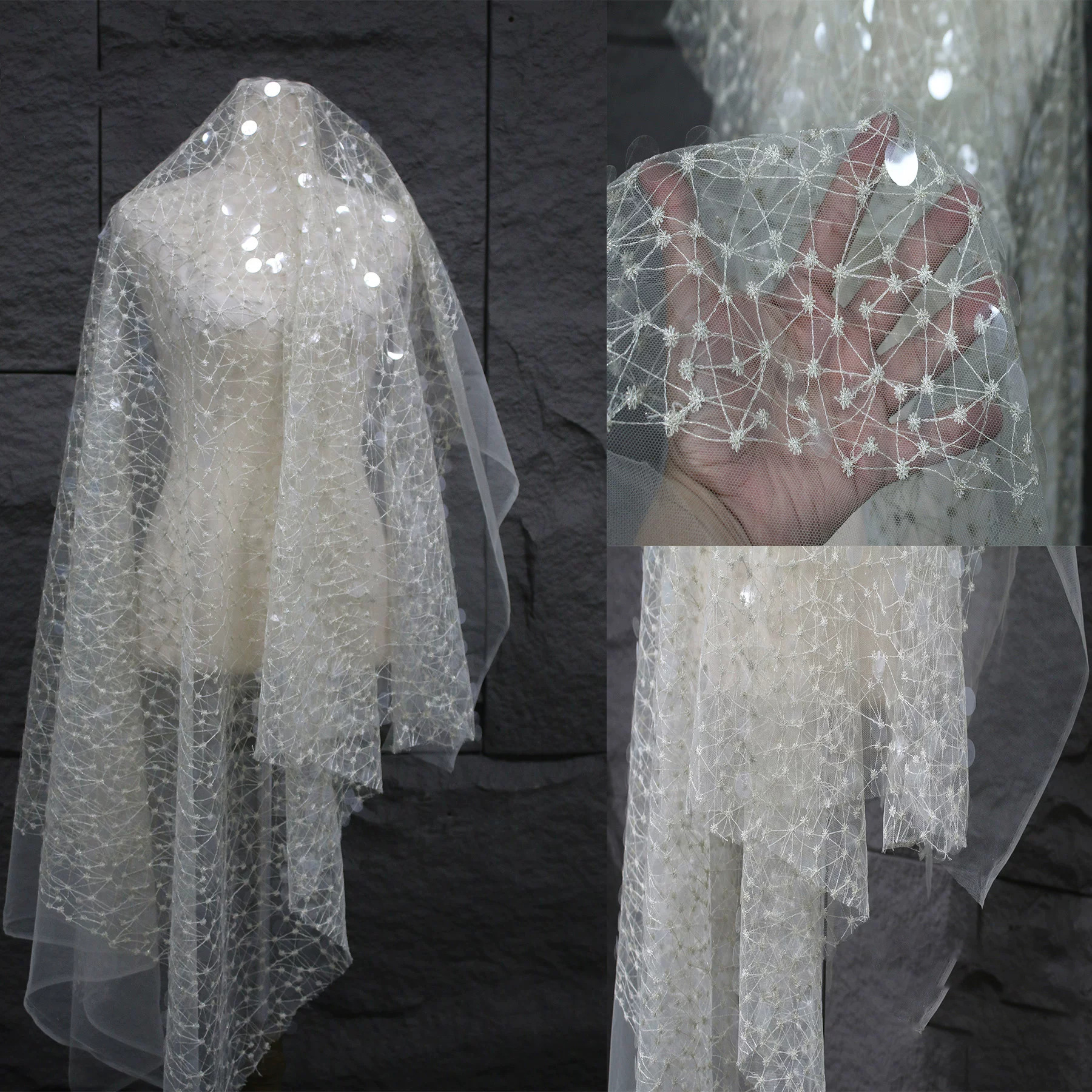 1yard Sequin embroidery thread - đánh giá và giá Embroidery Net Dress