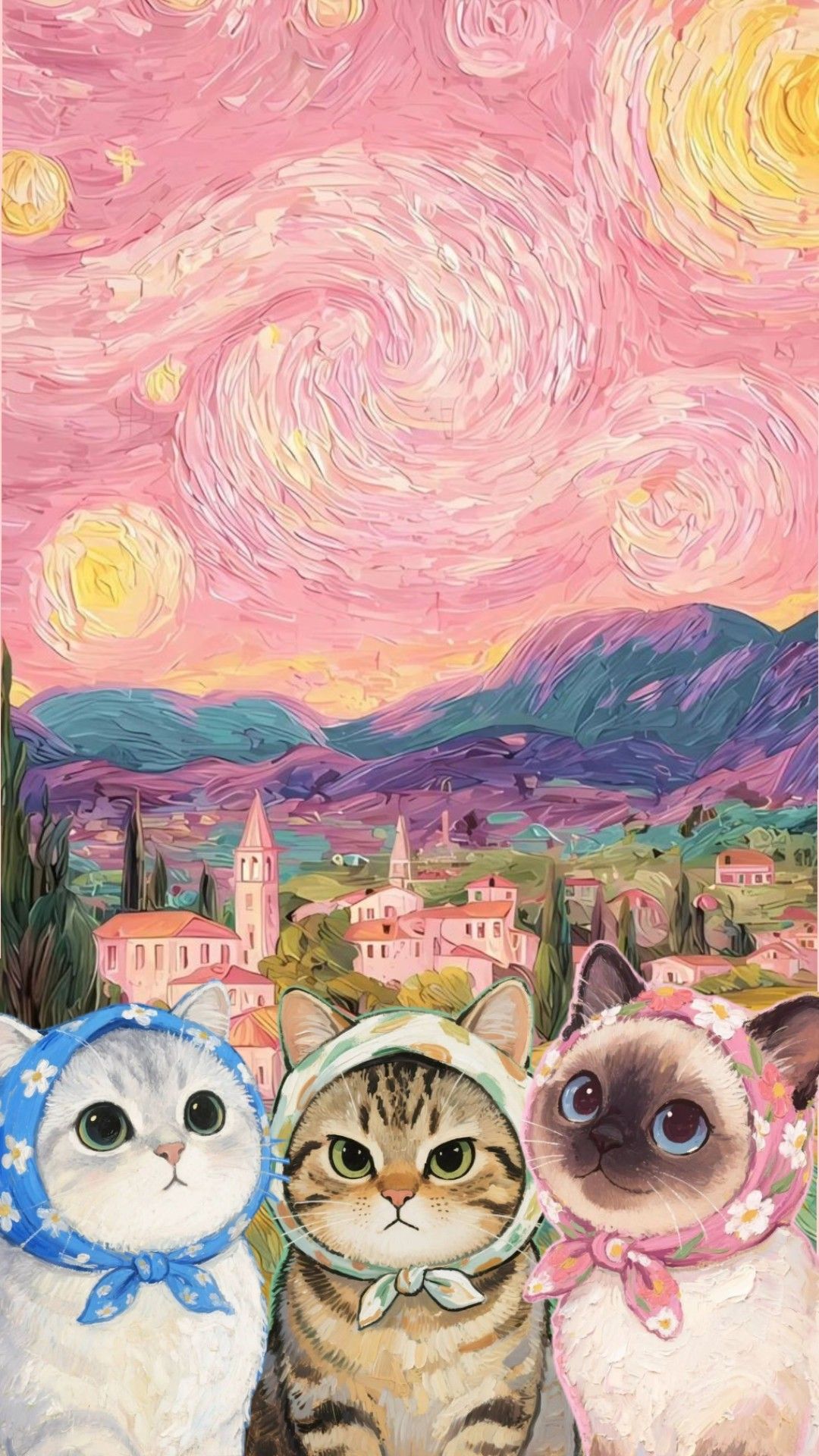 Cats with Bandanas in Pink Sta - đánh giá và giá Embroidery Translate