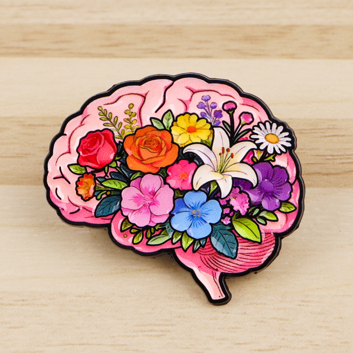 Brain Enamel Pin Medical Badge - đánh giá và giá Embroidery Illustration