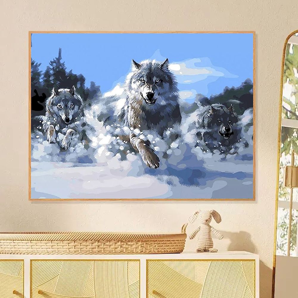 Painting By Numbers Wolf Oil P - đánh giá và giá Embroidery Translate