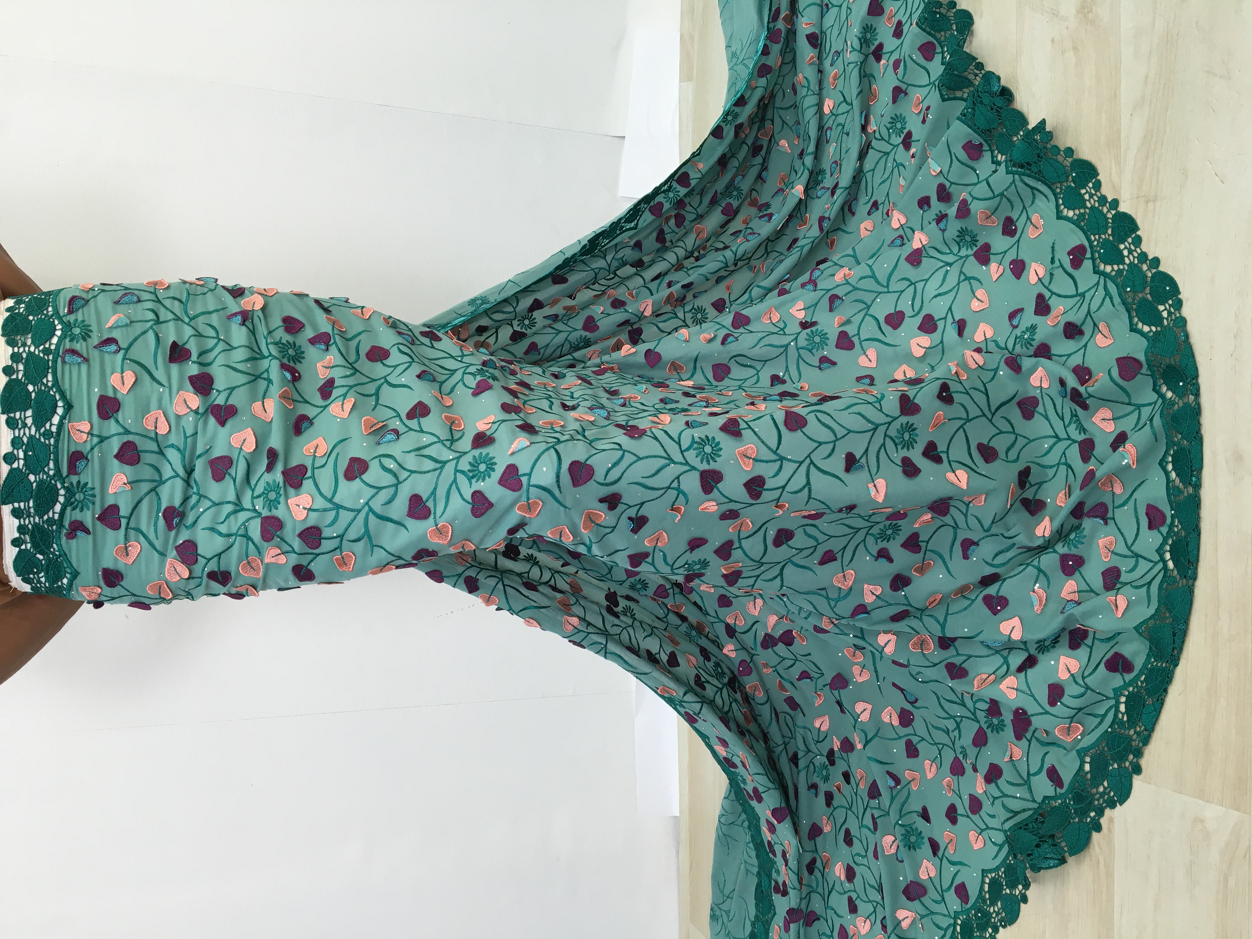 Nigerian Embroidery Cotton Lac - đánh giá và giá Embroidery Abaya