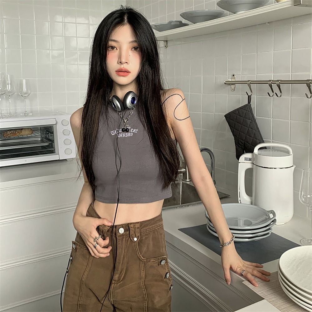 Simple Microelastic Sleeveless - đánh giá và giá Embroidery Letter M