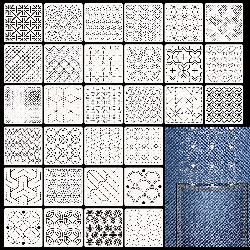 30Pcs Embroidery Templates DIY - đánh giá và giá Embroidery Free Pattern