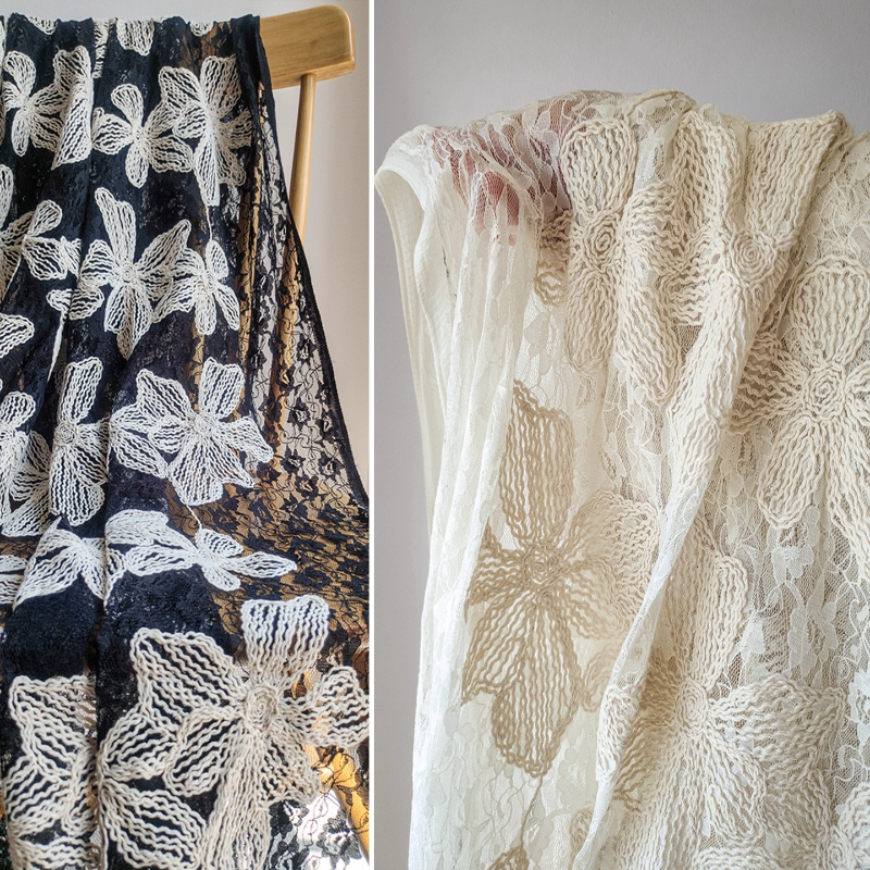 Cotton Thread Lace Jacquard Th - đánh giá và giá Embroidery Net Dress
