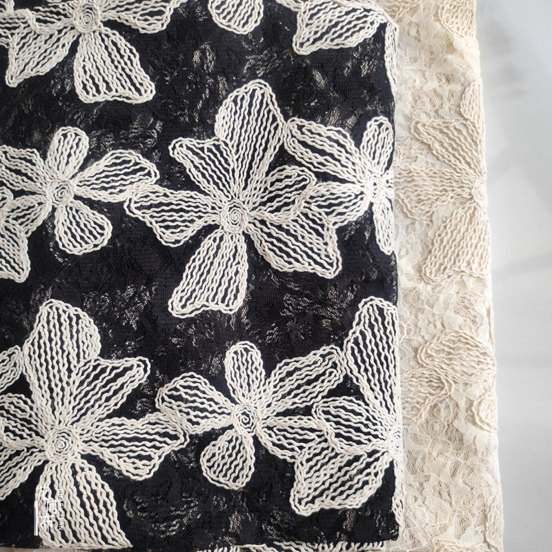 Cotton Thread Lace Jacquard Th - đánh giá và giá Embroidery Net Dress
