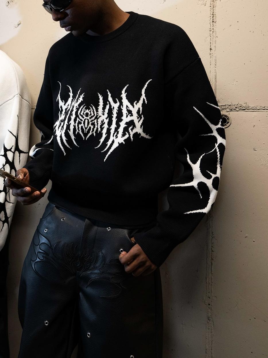 Women's Casual Punk Top Black  - đánh giá và giá Embroidery Font