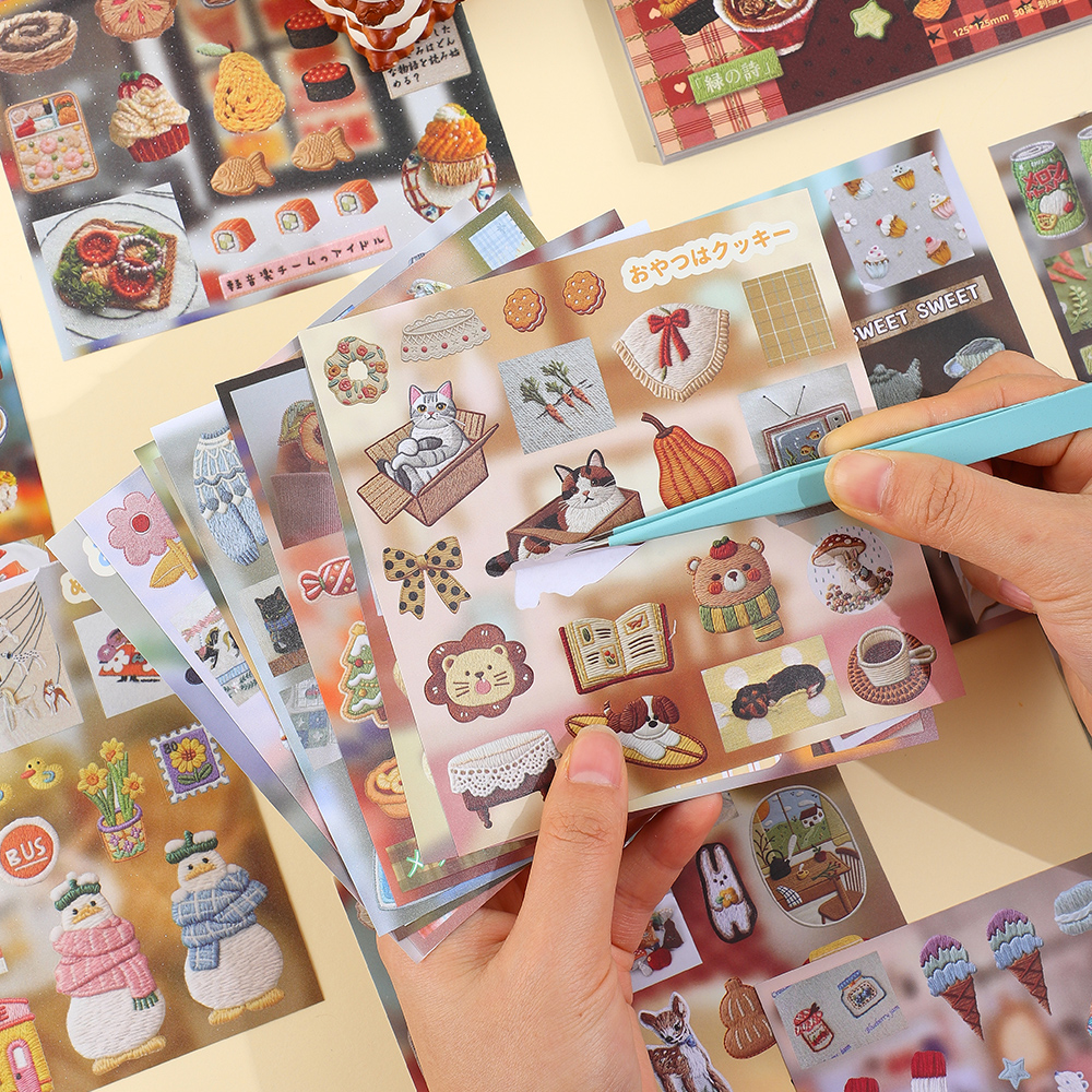 30 Sheets Kawaii Food Animal S - đánh giá và giá Embroidery Journal Book