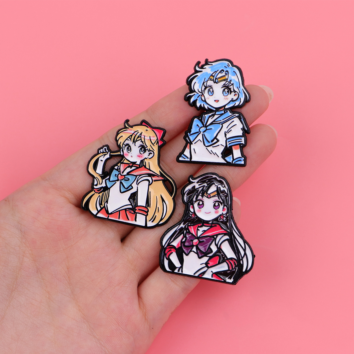 Cute Girls Enamel Pin Manga An - đánh giá và giá Embroidery Illustration