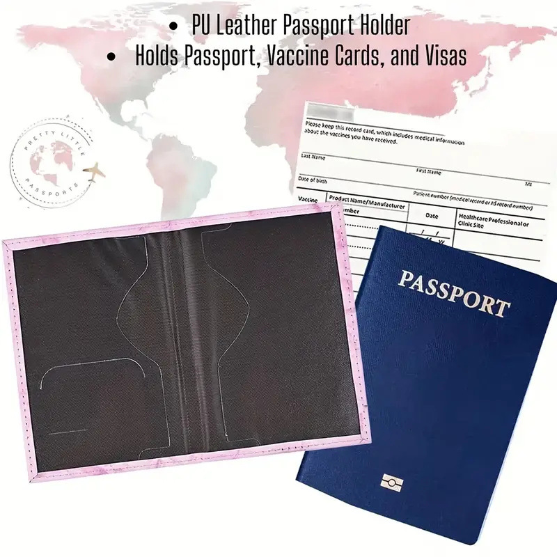 Pink PU Leather Passport Holde - đánh giá và giá Embroidery Font