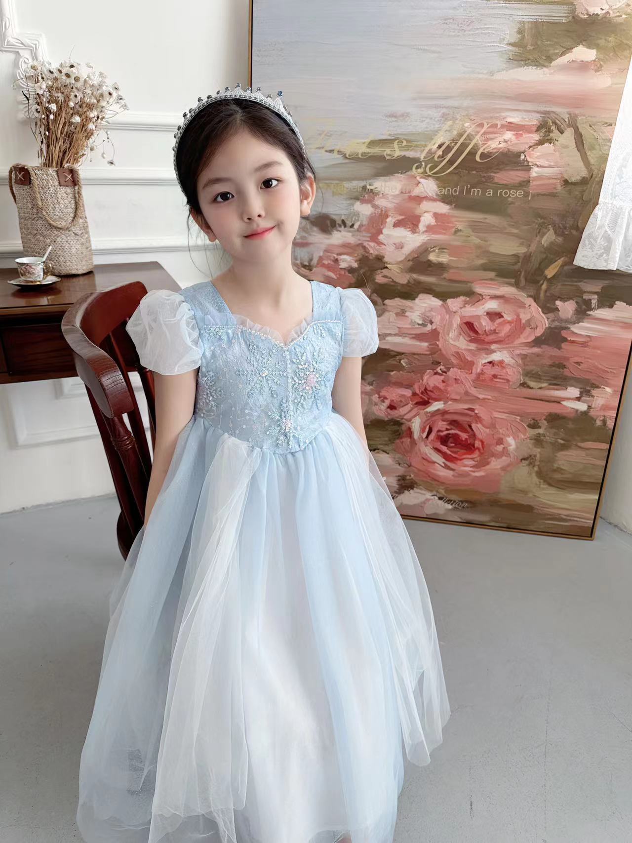 Embroidered Elsa Girls Dress f - đánh giá và giá Embroidery Abaya