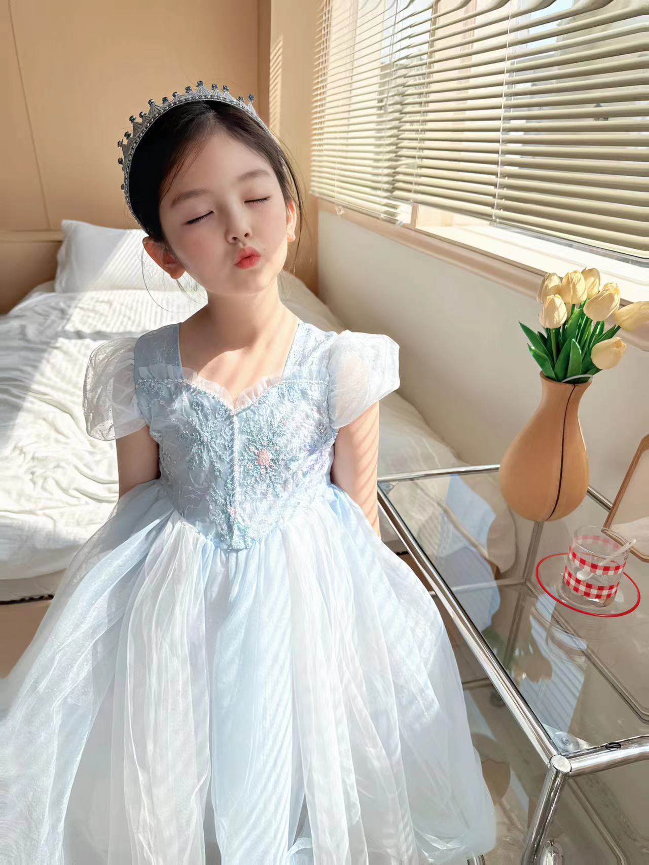 Embroidered Elsa Girls Dress f - đánh giá và giá Embroidery Abaya