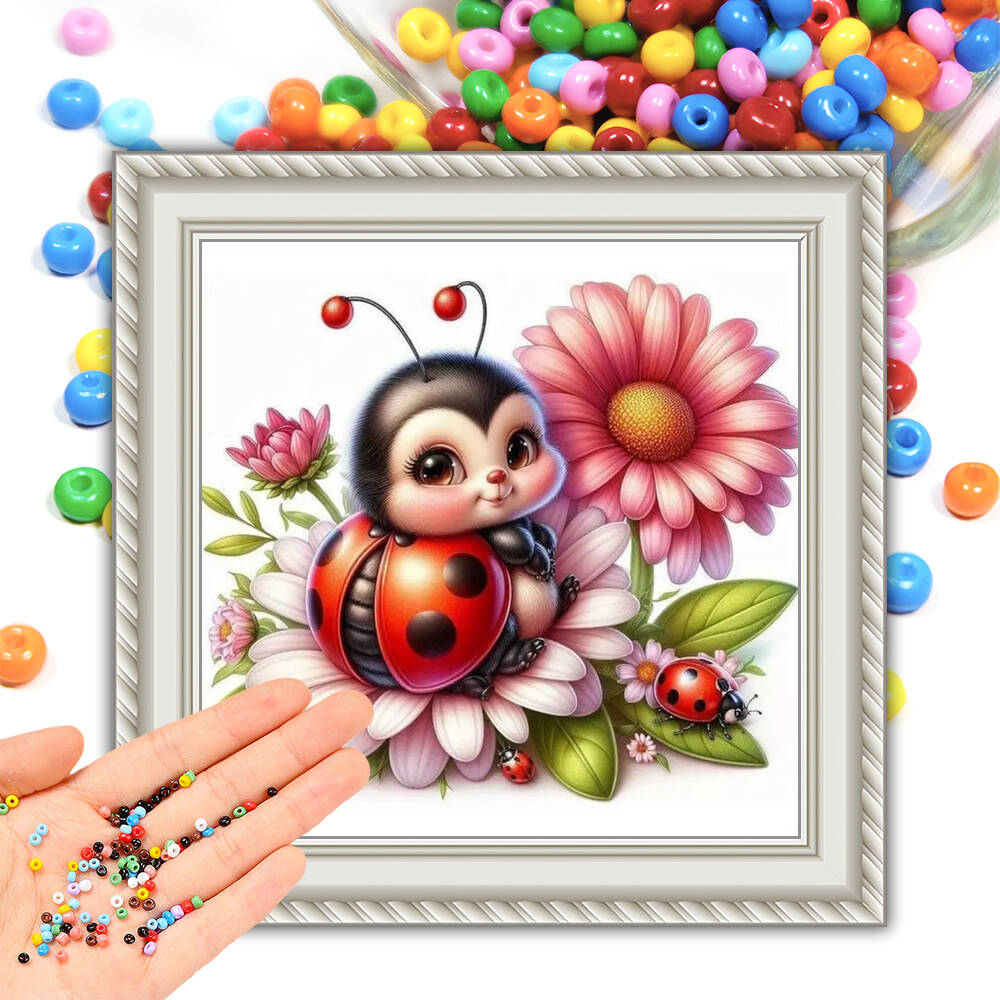 DIY 11CT Cross Stitch Kit Bead - đánh giá và giá Embroidery Lady Bug