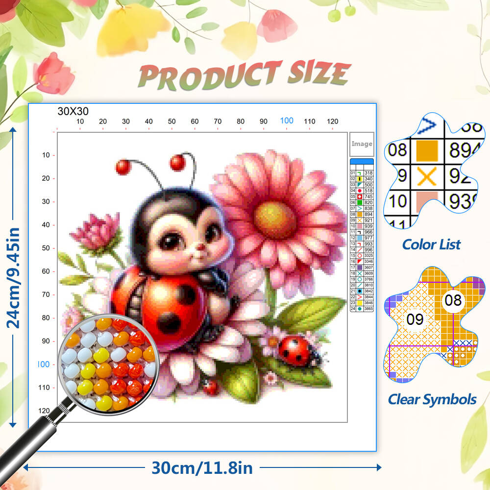 DIY 11CT Cross Stitch Kit Bead - đánh giá và giá Embroidery Lady Bug
