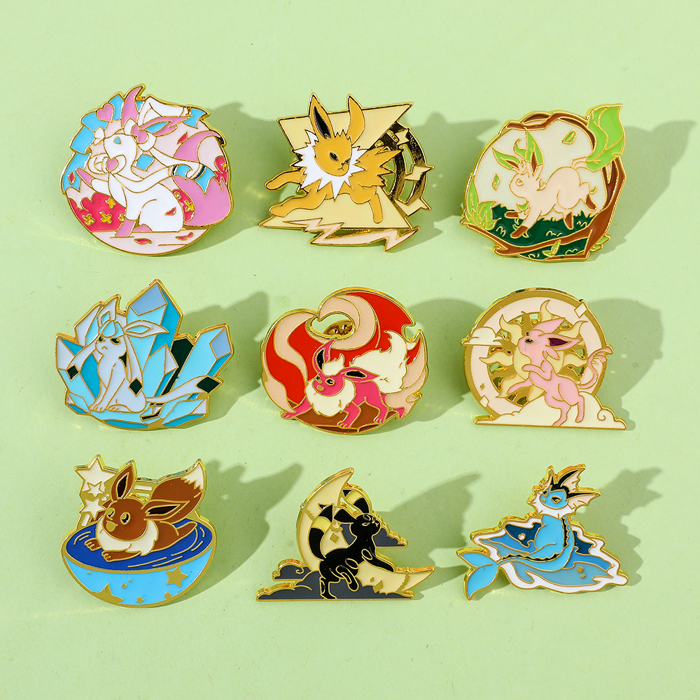 Anime Eeveelution Eevee Enamel - đánh giá và giá Embroidery Illustration