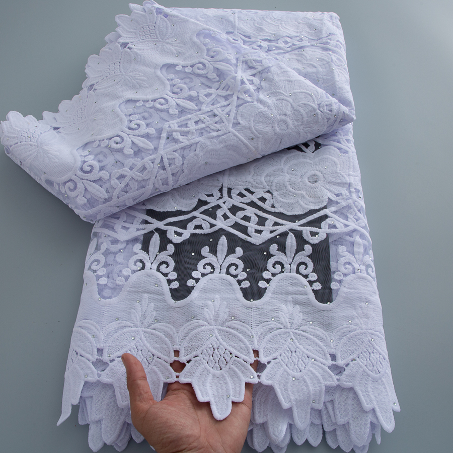 White Milk Silk Mesh Lace Fabr - đánh giá và giá Embroidery Net Dress