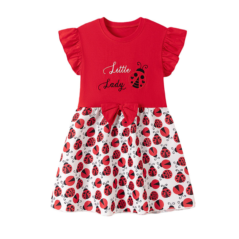 Short Sleeve Girls Dresses 2-7 - đánh giá và giá Embroidery Lady Bug