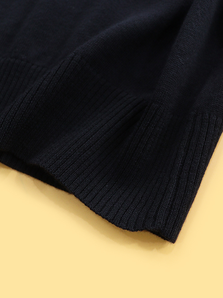 Deep Blue Long Sve Knitted Swe - đánh giá và giá Embroidery Letter M