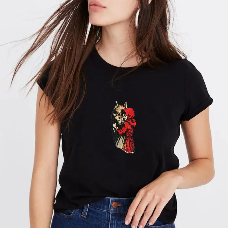 1PC Girl & Wolf Embroidered Pa - đánh giá và giá Embroidery Hat Machine