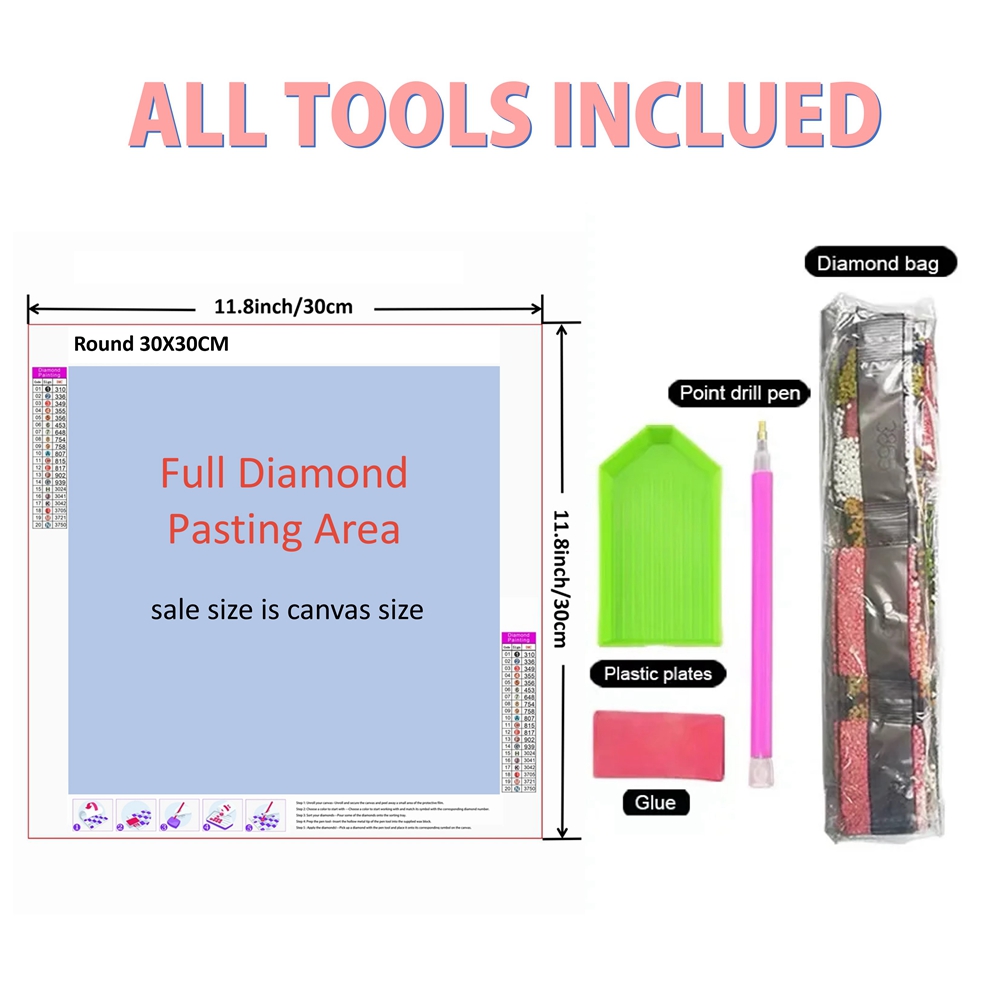 1pc frameless  5D DIY Diamond  - đánh giá và giá Embroidery Kit Set
