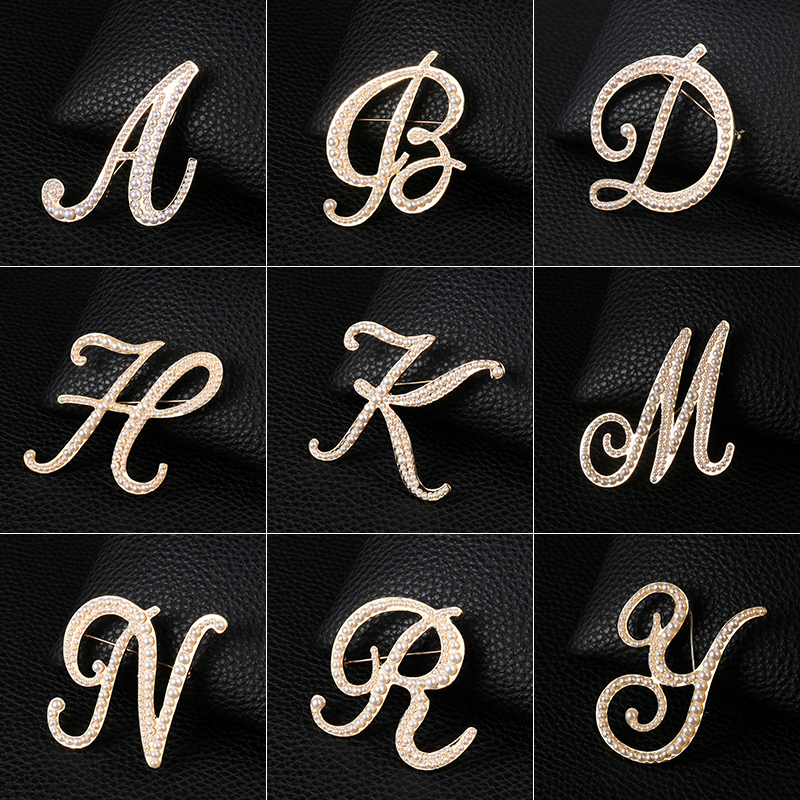 English Letters A-Z Pearl Broo - đánh giá và giá Embroidery Letter M