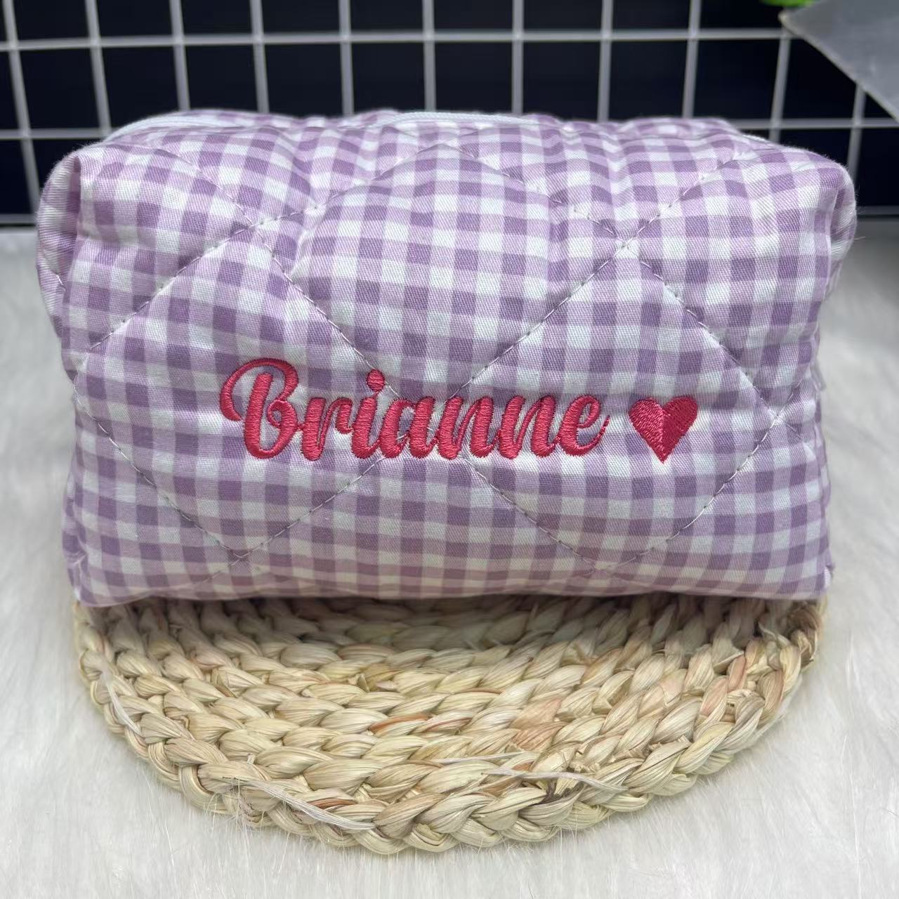Large Capacity Striped Cosmeti - đánh giá và giá Embroidery Font