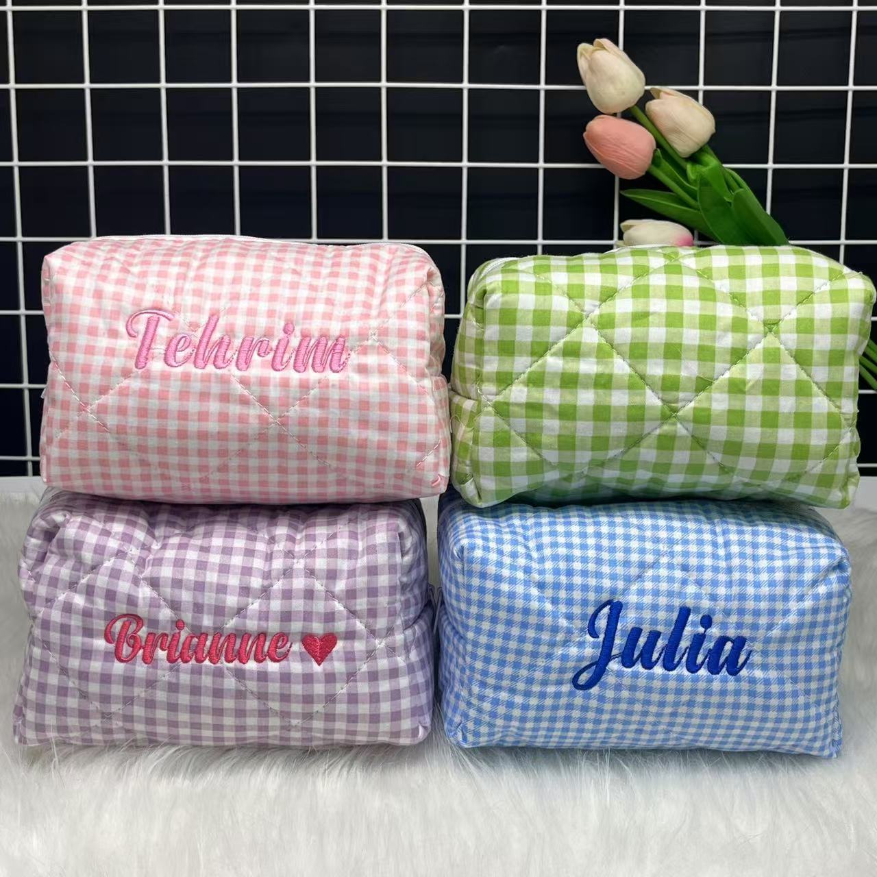 Large Capacity Striped Cosmeti - đánh giá và giá Embroidery Font