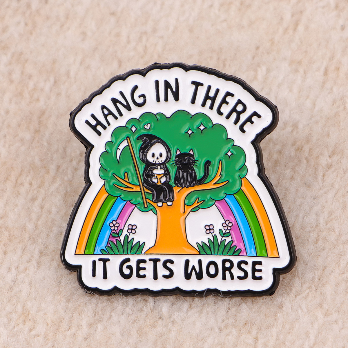 Cartoon Cat Enamel Pin Cute Ra - đánh giá và giá Embroidery Illustration